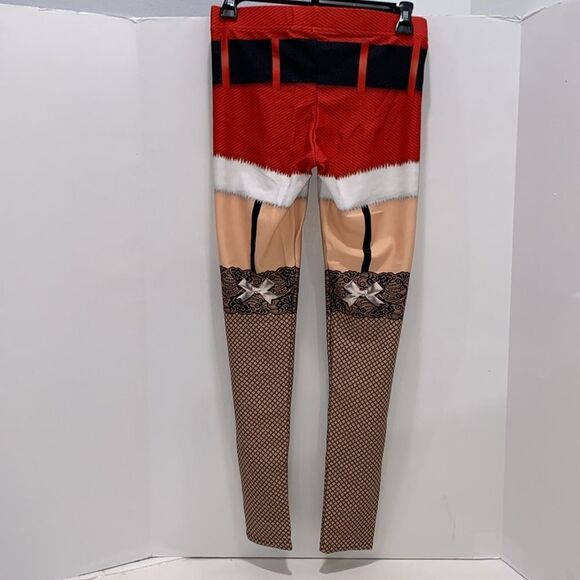 Fierce Pulse CALL ME SANTA CHRISTMAS YOGA LEGGINGS Size Medium - Picture 8 of 11